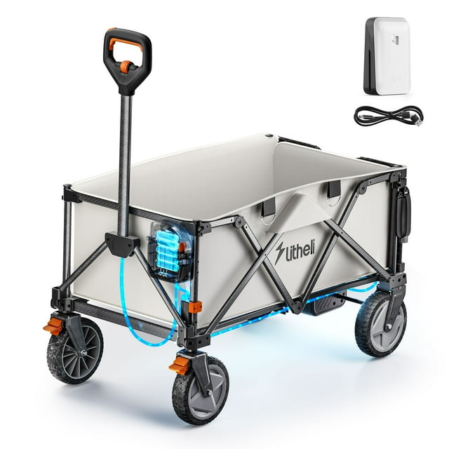 Litheli Electric Wagon Cart Utility Collapsible Garden Wagon Cart 176 ...