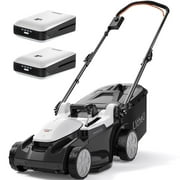 Litheli Cordless Lawn Mower, 20V 12" Electric Lawn Mowers, Adjustment Heights, Light Weight, With 2*2.0Ah Portable Battery, for Garden/Yard/Farm