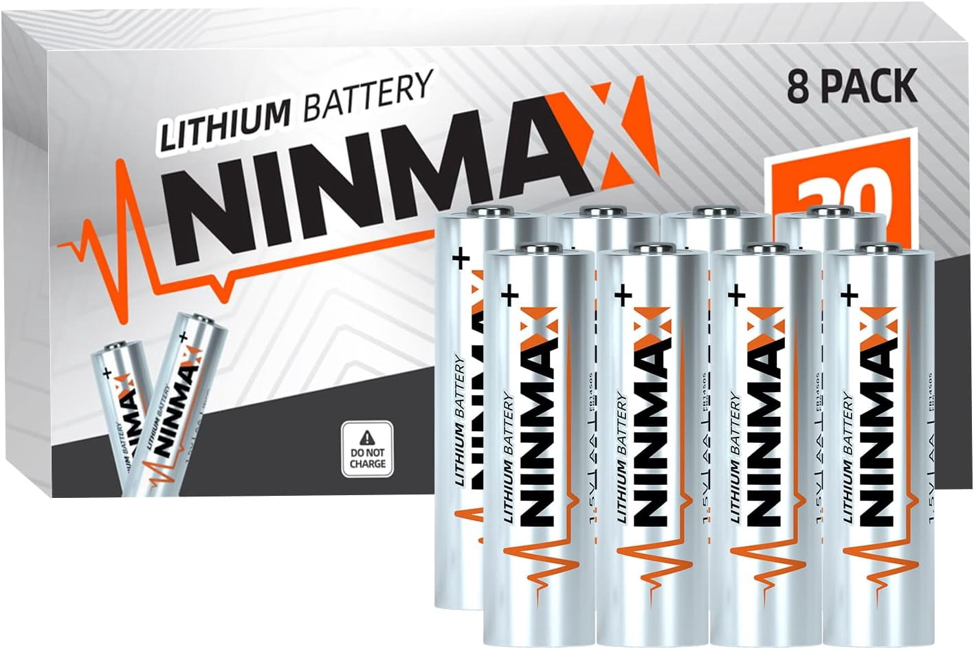 ® Lithium AA Batteries 3500mAh 8 Pack 1.5V Longest Lasting Double A Battery for High-Tech Devices【Non-Rechargeable】