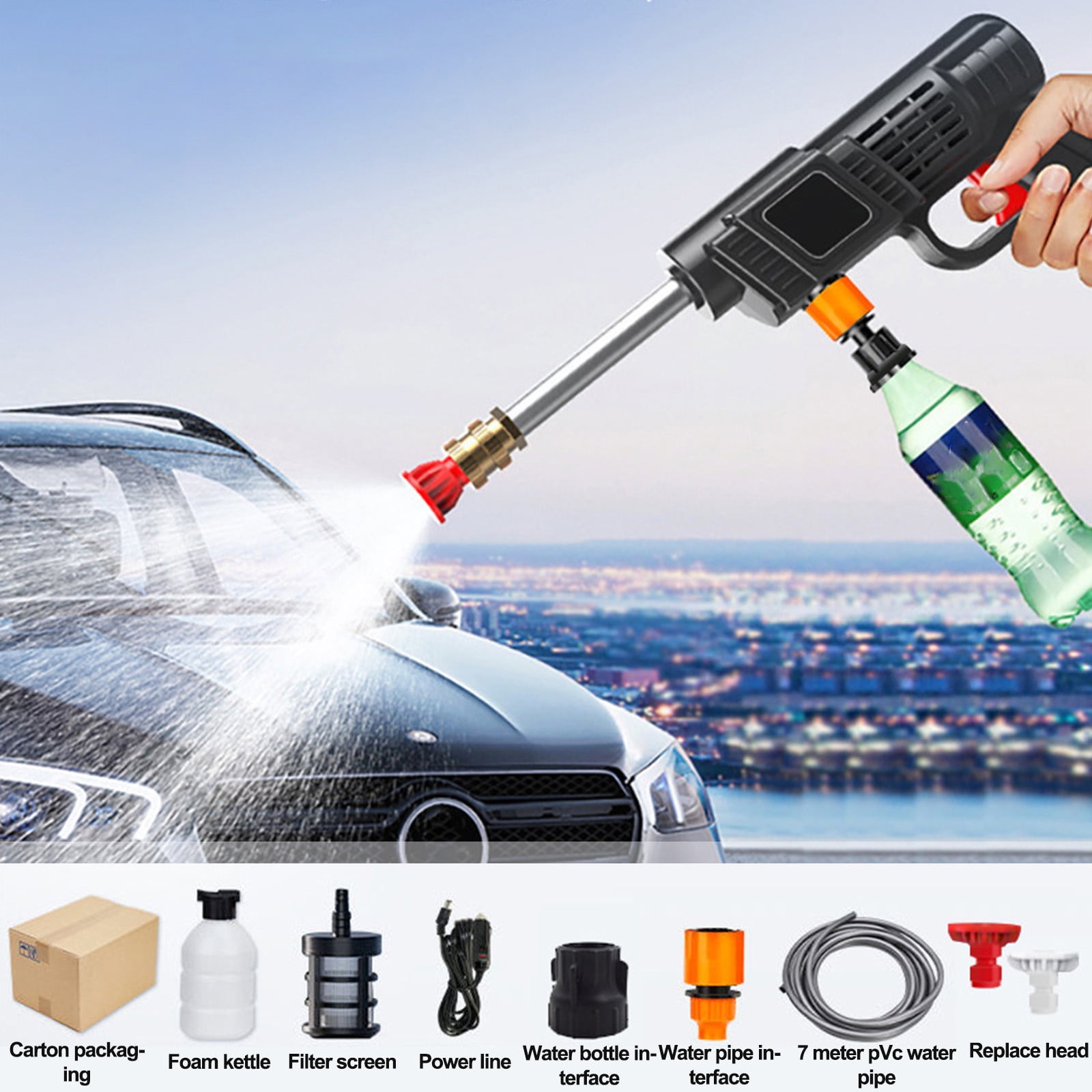 Lithium Battery Car Washing Tool Portable Car Washer High Pressure Car ...