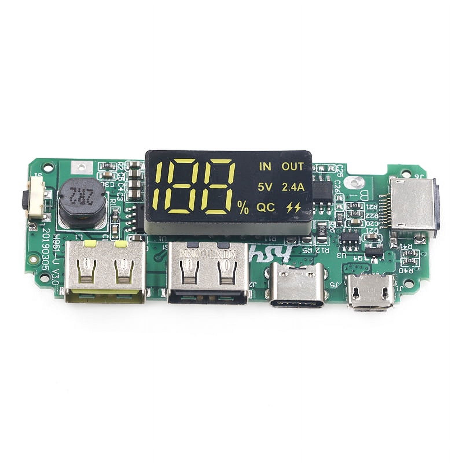 Lithium Battery Charger Board LED Dual USB 5V 2.4A Micro/TypeC USB