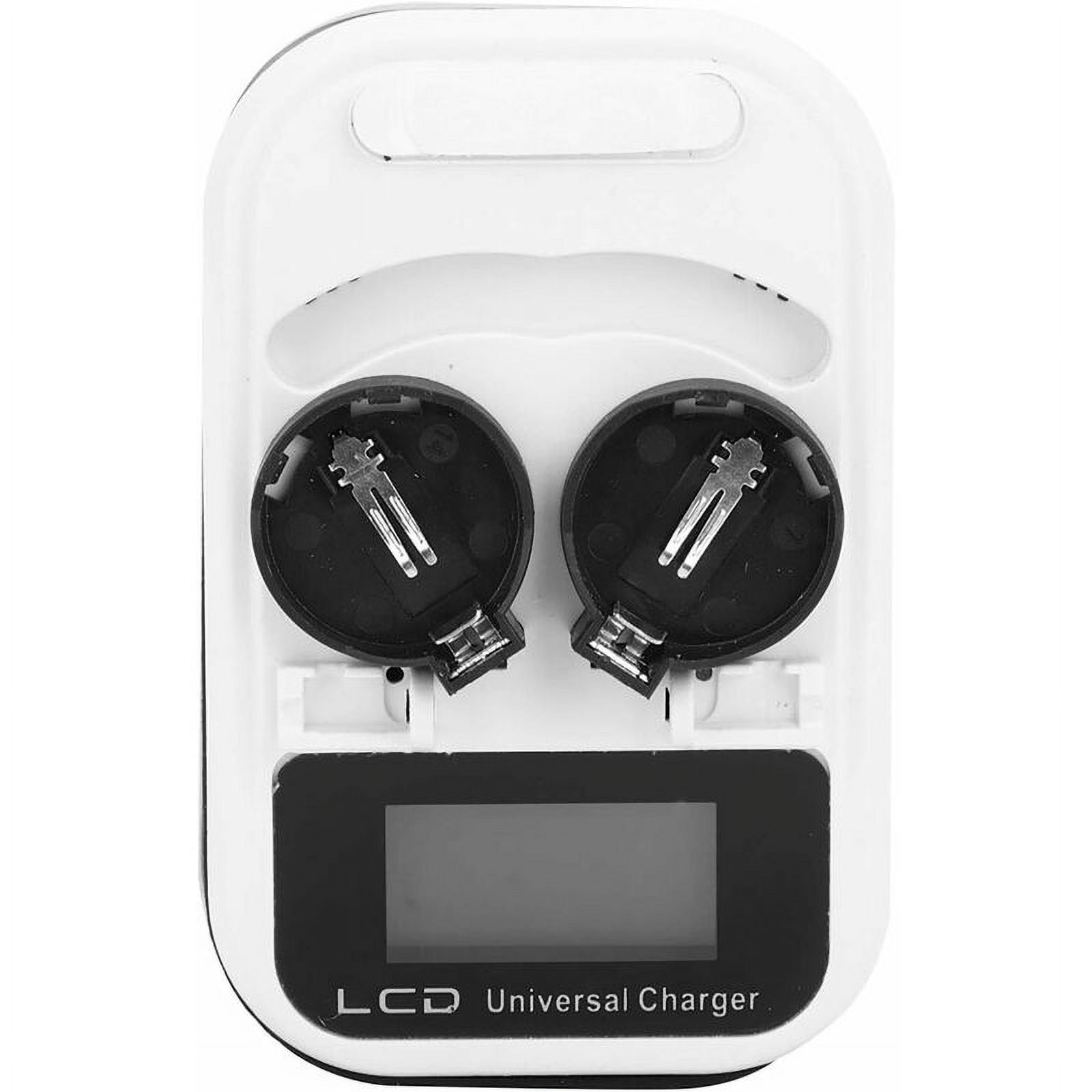 Lithium Battery Charger Rechargeable Button LCD Display Dual Slot