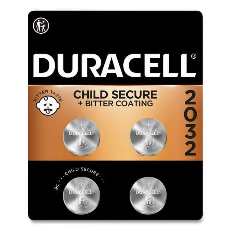 Lithium Coin Batteries With Bitterant, 2032, 4/Pack Lithium Coin Batteries With Bitterant, 2032, 4/Pack