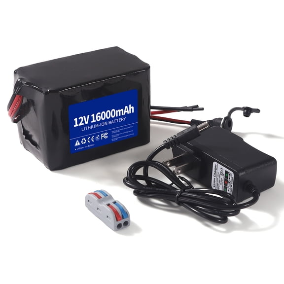 Lithium Hellas 12V16Ah Rechargeable Lithium Battery With12.6V1A Charger For Kid Ride On Toys and DIY Projects, Lightweight & Long-Lasting