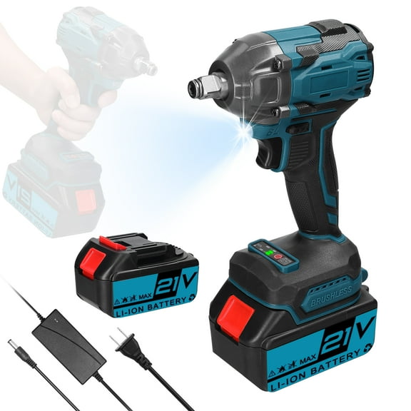 Lithium Household 21V Electric Wrench Brushless Motor High Torque Power Tool Practical Installation Device With Forward And Reverse Rotation Ways Switching And LED Illumination