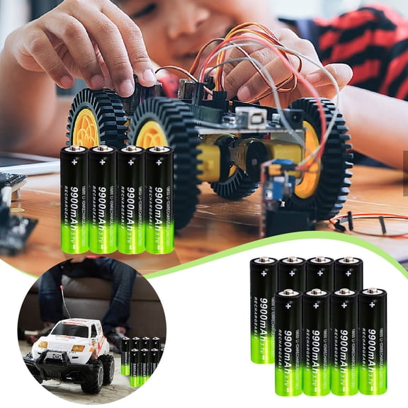 Lithium Ion Rechargeable Battery High Capacity Replacement Cell for Flashlight Headlamp RC Car Doorbell Electronic Projects 3.7V 9900mAh
