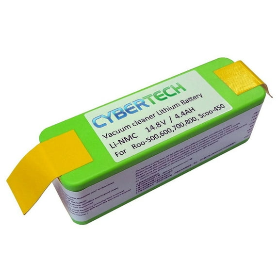 Lithium Li-Ion 4400mAh Replacement Battery for iRobot Roomba 500, 600, 700, 800 Series, High Capacity 4.4Ah, SUPER LONG-LIFE (800 CYCLE TIMES) by CyberTech