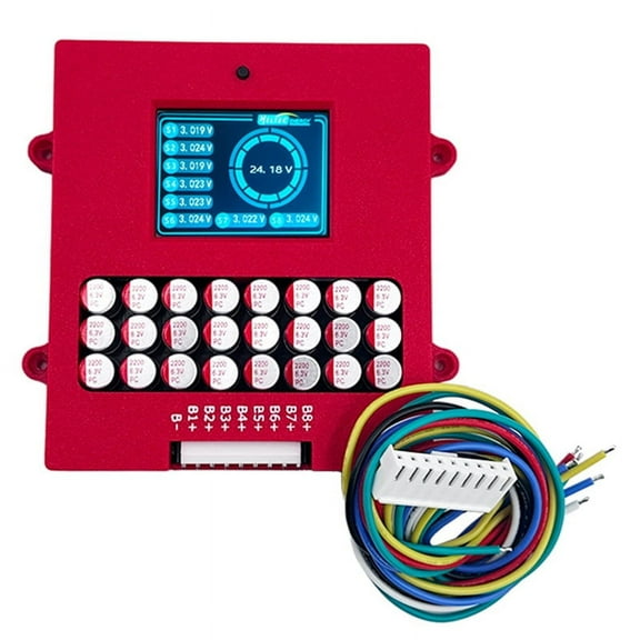 Lithium Lifepo4 8S Active Balancer with Voltage Display TFT Battery Voltage Tester 4S 6s 5a Energy Transfer Equalizer