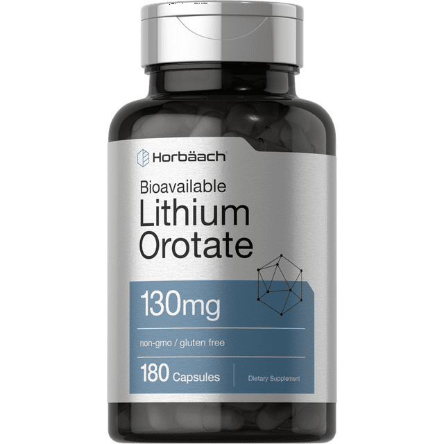 Lithium Orotate 130mg 180 Capsules by Horbaach