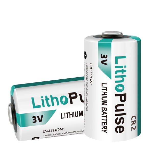 LithoPulse CR2 3V 1000mAh Lithium Battery for Flashlights Home Alarm System Non-Rechargeable CR2 Lithium Batteries 3 Volt2 Pack