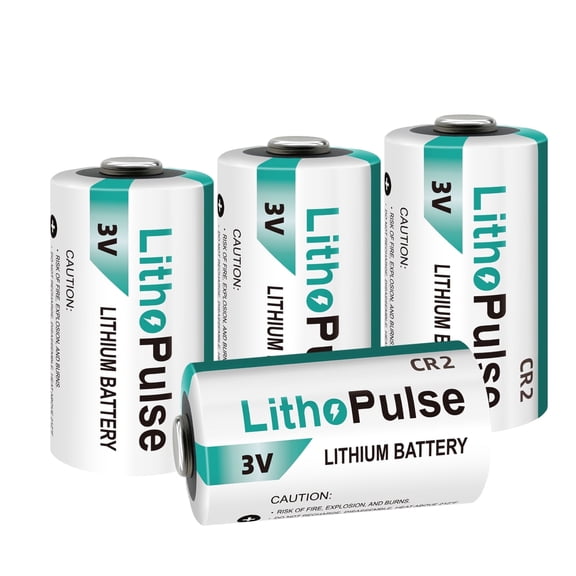 LithoPulse CR2 3V 1000mAh Lithium Battery for Flashlights Home Alarm System Non-Rechargeable CR2 Lithium Batteries 3 Volt4 Pack