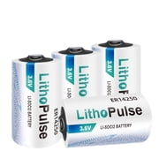 LithoPulse ER14250 1/2AA 3.6V Lithium Battery LS14250 Batteries 1200mAh for Water Electricity Gas Meter PLC Facility Equipment Li-SOCL  Non-Rechargeable ER14250 Battery4 Pack