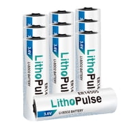 LithoPulse ER14505 AA 3.6V Lithium Battery 2700mAh for Water Electricity Gas Meter PLC Facility Equipment Li-SOCL  Non-Rechargeable ER14505 Battery 10 Pack