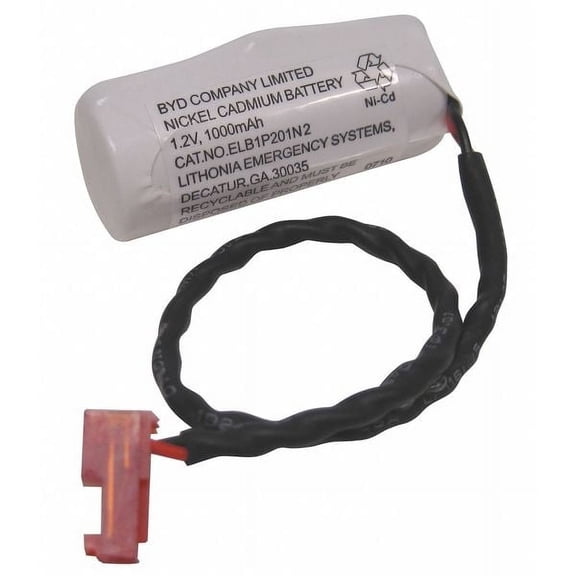 Lithonia Lighting Battery,1.2V,24hr,1 15/16in,JST ELB 1P201NB