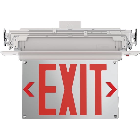 Lithonia Lighting BE W R UM M2 Basics Edge-Lit Exit Sign 4" Wide Red Letter Surface Or