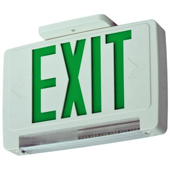Lithonia Lighting Ecbg Led M6 Ecbg Green Led Ceiling Mount Integrated Exit Sign /