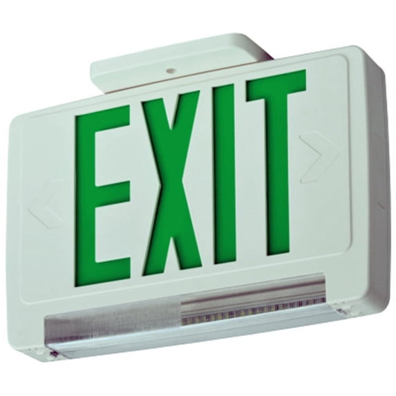 Lithonia Lighting ECBG LED M6 Ecbg Green Led Ceiling Mount Integrated Exit Sign /