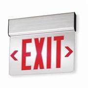 Edge-lit Exit Sign, Silver, 2 Faces, LED, Universal Mount, Not Battery Powered