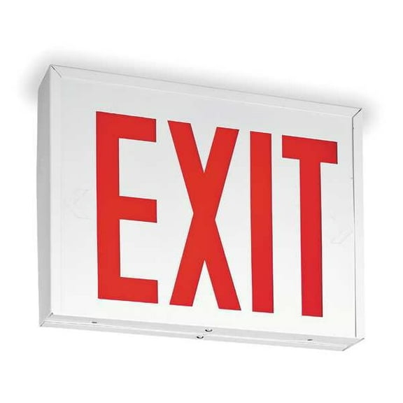 Exit Sign, White, 1 Face(s), LED, Universal Mount, Nickel Cadmium