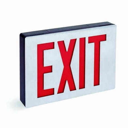 Exit Sign, Black, 2 Face(s), LED, Universal Mount, Nickel Cadmium LE S 2 R EL N