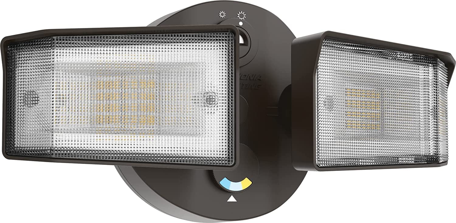 Dark Bronze Dual Head LED Outdoor Security Floodlight
