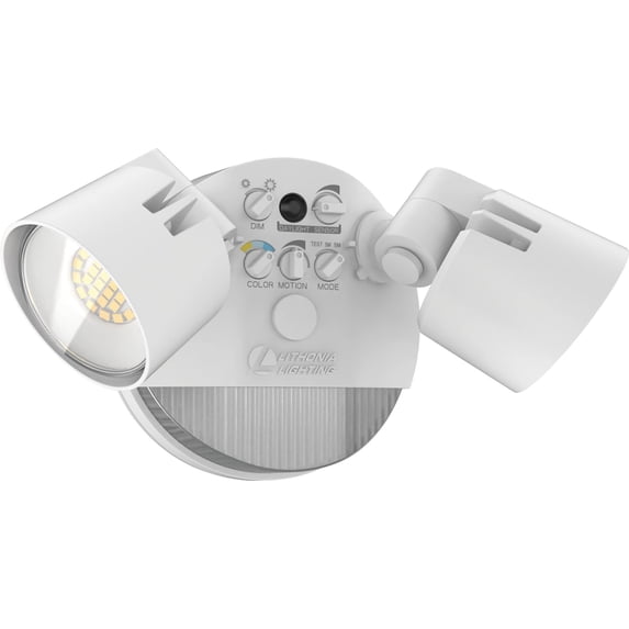 Lithonia Lighting HGX LED 2RH ALO SWW2 120 PIR WH M2 HomeGuard Security Flood Lights 2150-2600 Lumens, 2-Light, Photocell Sensor and Motion Detection, White