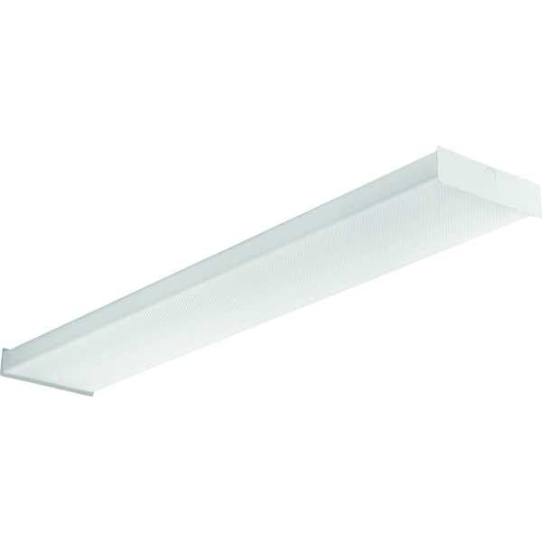 EcoBright White 3500K LED Wraparound Light, 4ft Steel Fixture