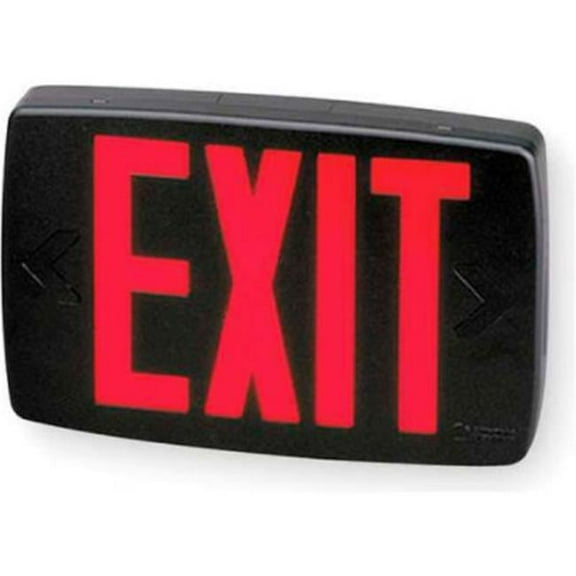 Lithonia Lighting LQM S 3 R 120 & 277 EL N M6 - LED Black Thermoplastic Exit Sign