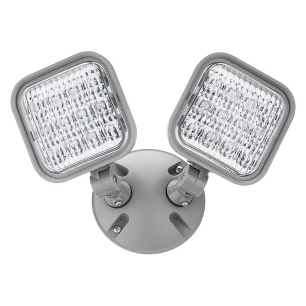 Gray Twin LED Adjustable Outdoor Emergency Light