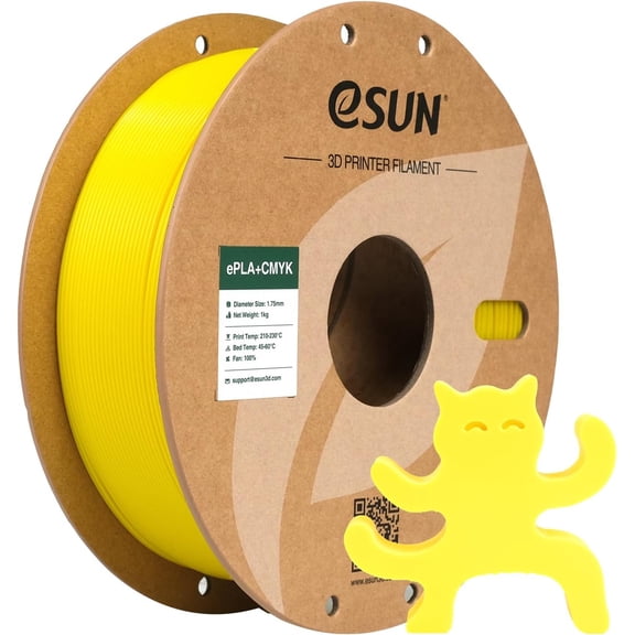 Lithophane Yellow PLA+ Filament 1.75mm, 3D Printer PLA Plus, Dimensional Accuracy +/- 0.03mm, 1KG Spool (2.2 LBS) Cameo Printing for Printers, CMYK