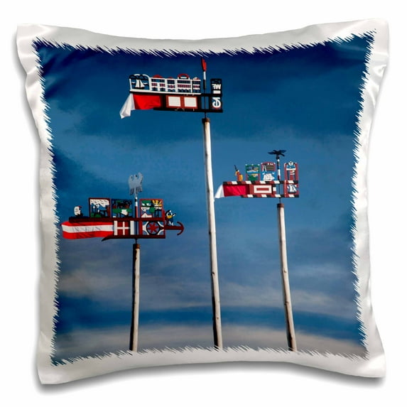 3dRose, Lithuania, Curonian Spit, Nida, Weathervanes - EU46 WBI0332 - Walter Bibikow, 16x16 inch Pillow Case