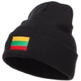 thumbnail image 1 of Lithuania Flag Embroidered Long Beanie - Black OSFM, 1 of 5