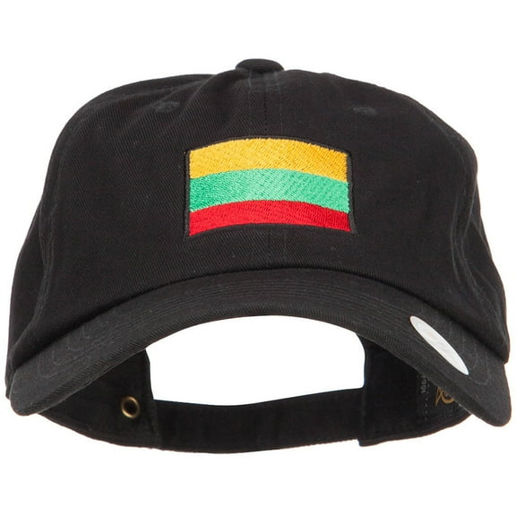 Lithuania Flag Embroidered Unstructured Cap - Black OSFM