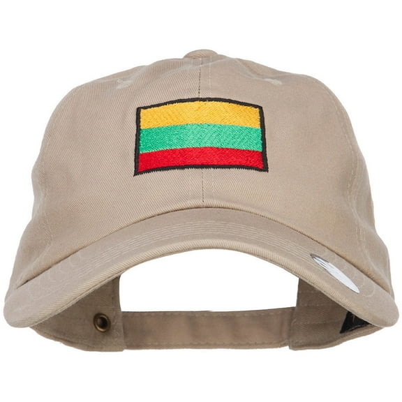 Lithuania Flag Embroidered Unstructured Cap - Khaki OSFM