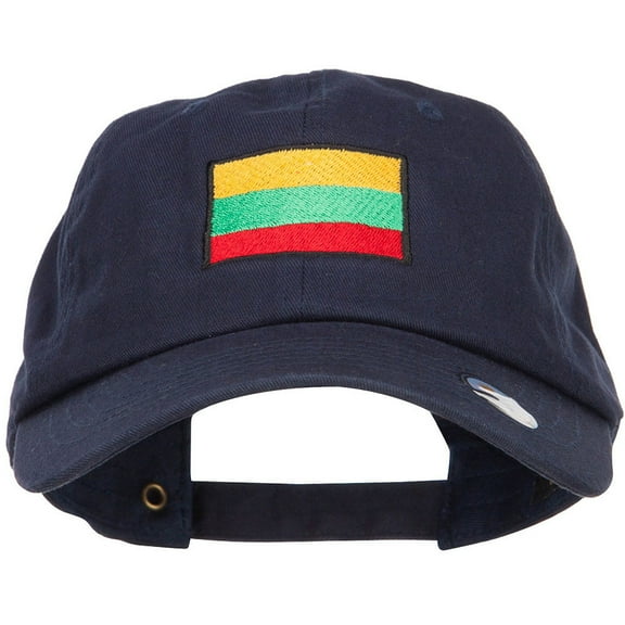 Lithuania Flag Embroidered Unstructured Cap - Navy OSFM