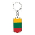 thumbnail image 1 of Lithuania Flag Keychain Dog Tag Stainless Steel or 18k Gold, 1 of 16