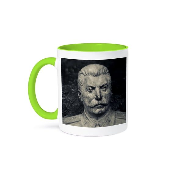 3dRose, Lithuania, Grutas Park, Statue Joseph Stalin - EU46 WBI0077 - Walter Bibikow, 15oz Two-Tone Green Mug