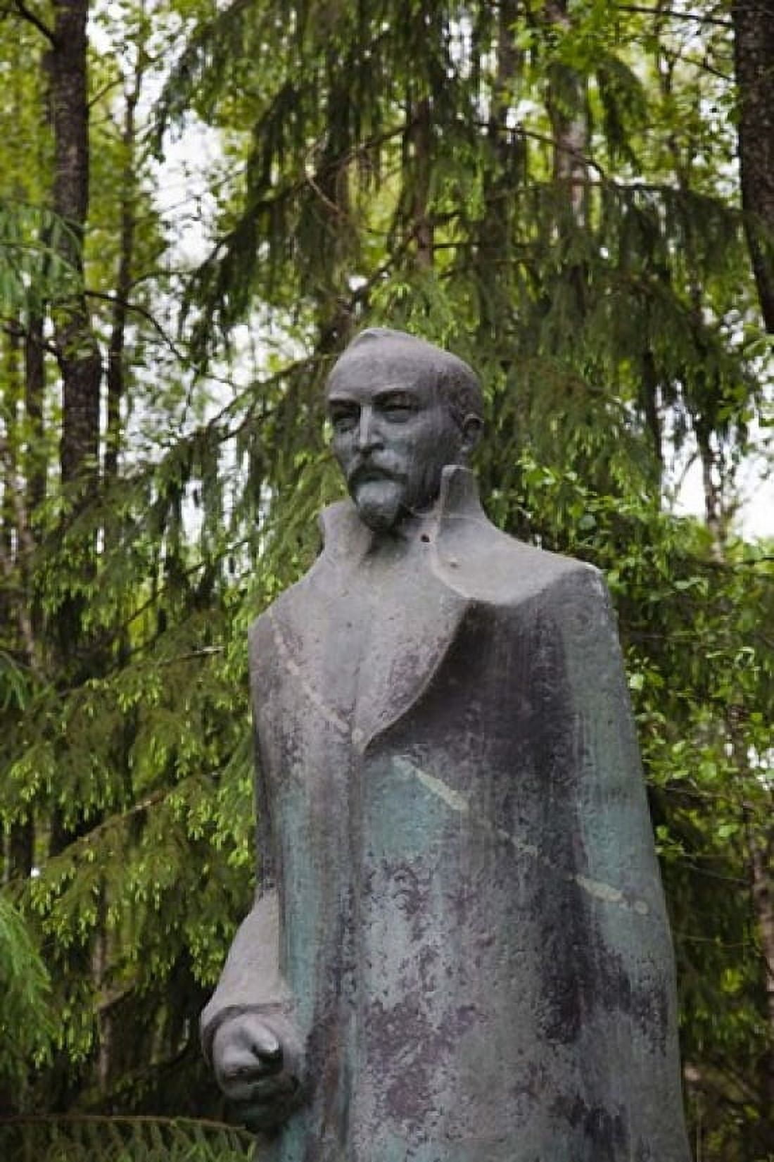 Lithuania Grutas Park Statue of Felix Dzezhinsky Canvas Art - Walter Bibikow DanitaDelimont (23 x 35)