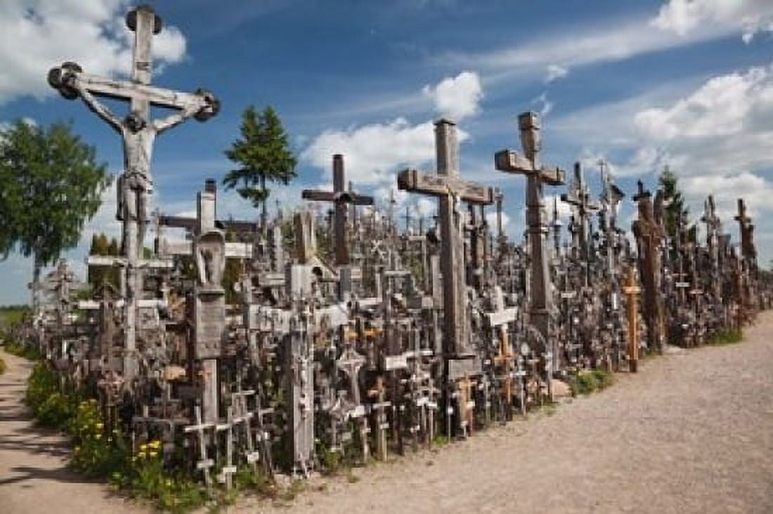 Lithuania Siauliai Hill of Crosses Christianity III Canvas Art - Walter Bibikow DanitaDelimont (24 x 15)