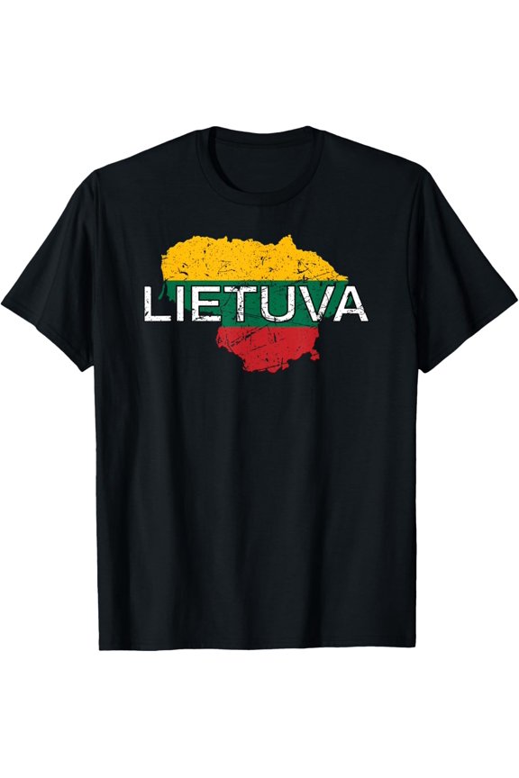 Lithuanian Flag Lietuva Distressed Men Women Kids T-Shirt