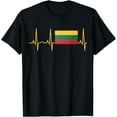thumbnail image 1 of t-shirt Lithuanian Flag Shirt - Lithuania Heartbeat Gift T-Shirt mens t shirt，black，women，funny，misfits，men，journey, 1 of 4