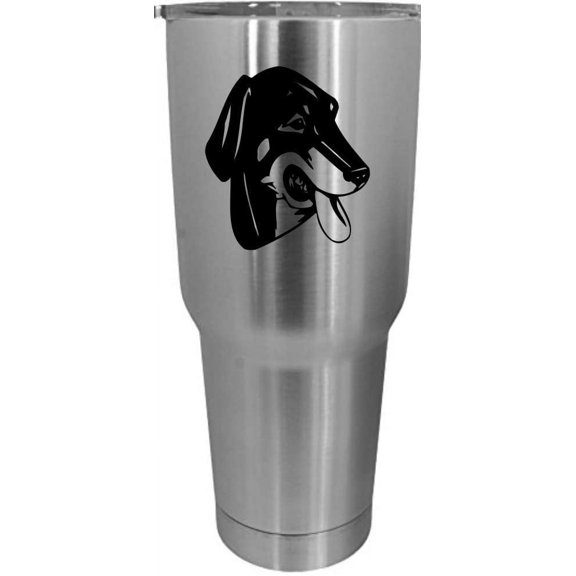 Lithuanian Hound Dog Themed Etched 30oz Stainless Steel Tumbler
