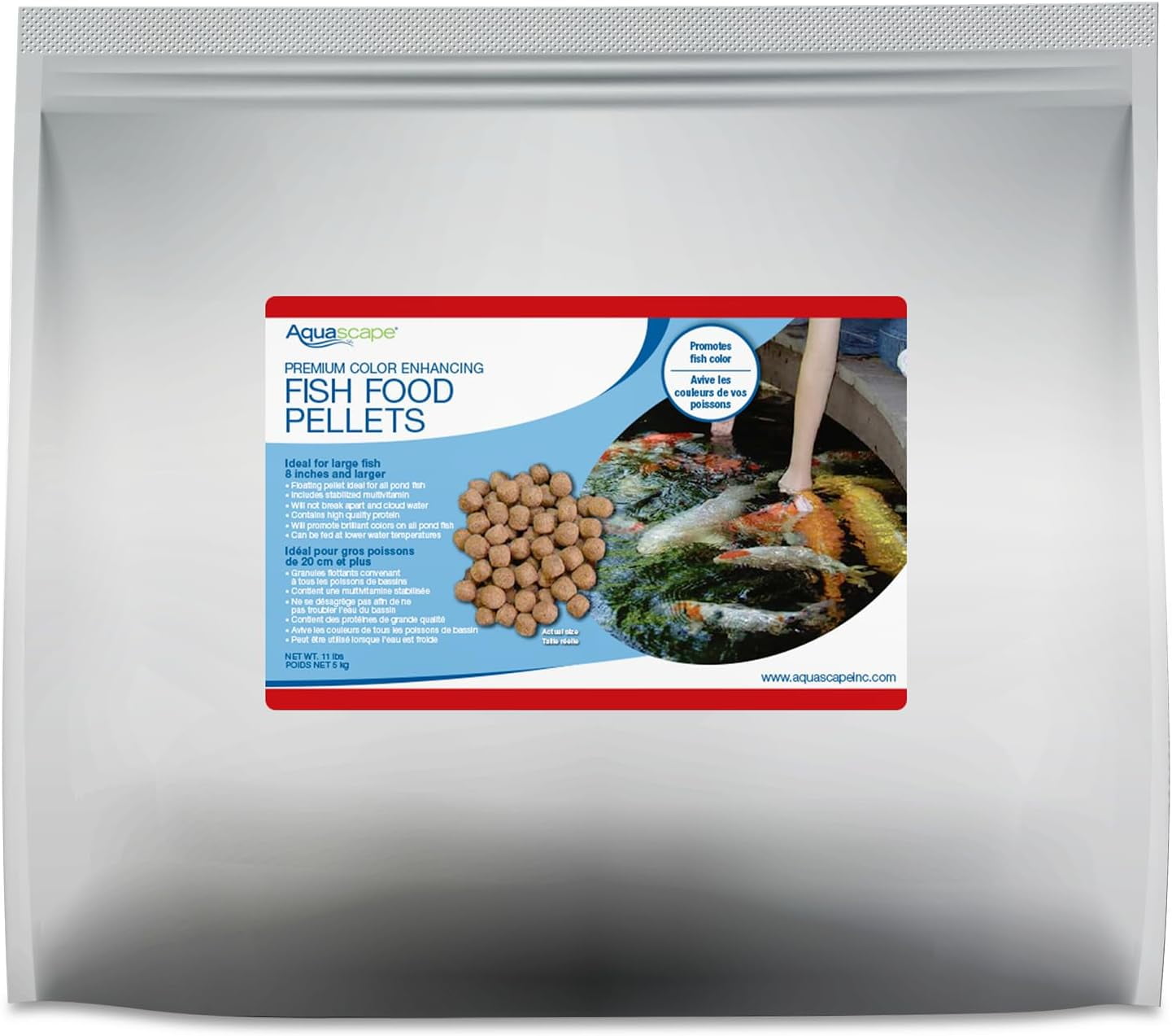 Litian Premium Color Enhancing Fish Food Pellets for Pond, Koi, Goldfish and More (11 Pound)