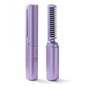 Litie Cordless Hot Hair Comb,Portable Mini Heating Hair Straightener Brush USB Rechargeable Adjustable Temperature for Women Men Home Travel