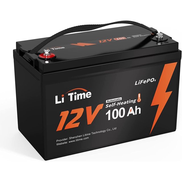 Litime 12V 100Ah LiFePO4 Lithium Battery, Self-Heating Lithium Battery ...