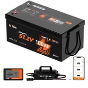 Litime 48V51.2V 100Ah Golf Cart Lithium Battery, up to 5kW Motor, Perfect for Golf Carts, Instead of AGM, SLA Batteries, Bluetooth & Low-Temp Protection-Includes Charger, Monitor Without Bracket
