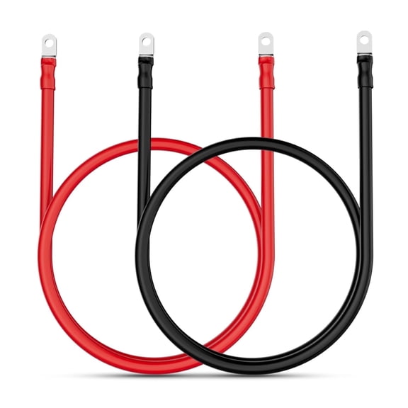 LiTime 4AWG Battery Cables Set, 1.5FT 4 Gauge Wire with M8 Lugs(Both End) for Battery Banks, Inverters, MPPT, DC-DC System, Oxygen-Free Copper Wire for RVs Boats Golf Carts Solar Systems