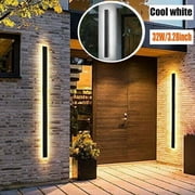 Litom 32W Long LED Wall Light，Modern LED Linear Wall Light 1M Long Strip Wall Lamp for Outdoor House Garden Porch Patio Deck Black