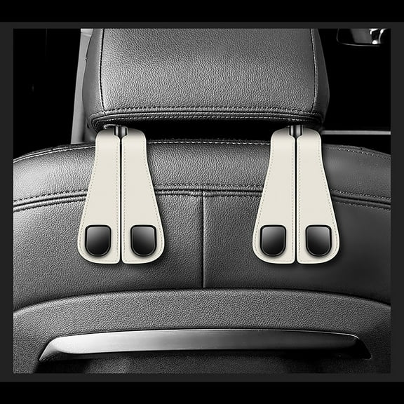 Litrail 2 Pack Double Car Seat Back Hooks - Heavy Duty, No Tools Needed Sturdy Car Storage Hooks for Groceries, Handbags, Coats