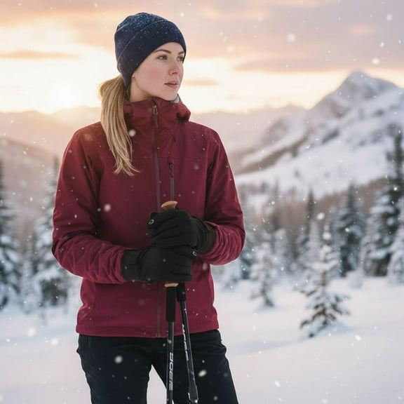 Litrail 2 Pairs Waterproof Insulated Winter Gloves - Black, Reinforced Palms for Cold Weather & Outdoor Use